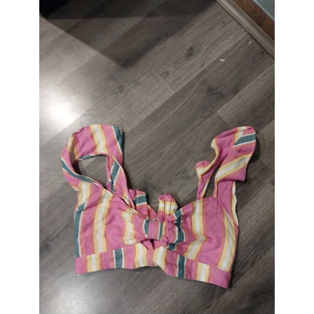 BCBGeneration Pink White Yellow Grey Size Medium Women Tie Back Adjustble...
